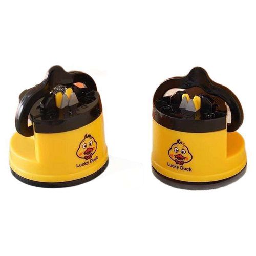 Little Yellow Duck Multifunctional Knife Sharpener: Mini Suction Cup Double-Sided Whetstone for Kitchen Knives & Scissors, a Household Grinding Tool – Buy One Get One Free!