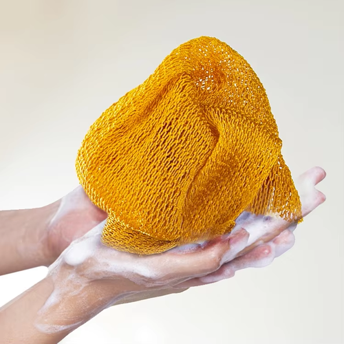 African Bath Mesh Sponge, Nylon Material, with Thick Ropes on Both Sides, Suitable for Washing Back, Feet and Legs, Smoothens Skin & Exfoliates, Air-Dries Naturally Without Retaining Water, A Bath Essential for Deep Cleaning