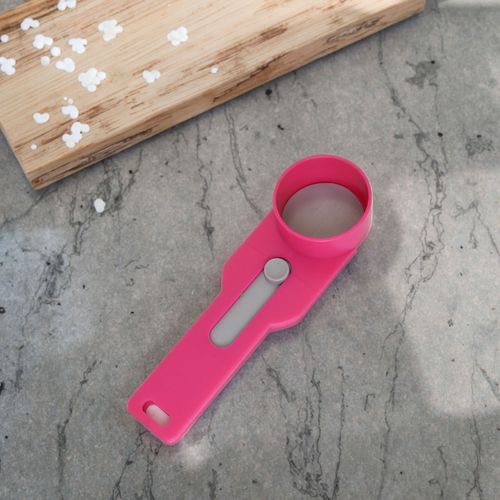 Creative Sliding Spoon with Leak-Proof Measurement: Portable Plastic Kitchen Funnel, Multi-Purpose Spill-Free Scoop for Coffee Additives & Powders