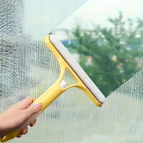 3-in-1 Multifunctional Glass Squeegee Window Cleaner with Spray Bottle, Double-Sided Glass Brush - Household Window & Mirror Cleaning Tool, Buy 1 Get 1 Free
