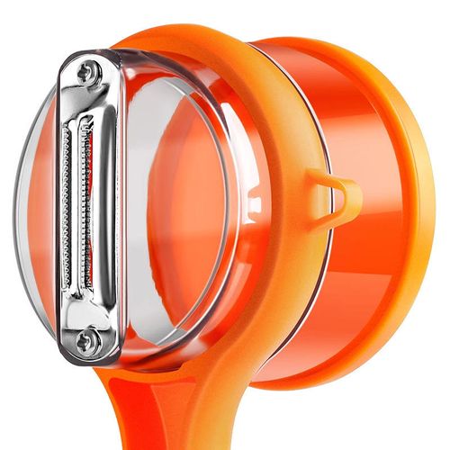 Multifunctional Stainless Steel Fruit and Vegetable Peeler for Home Kitchen - Manual Peeler with Storage Box to Prevent Splashing, Suitable for Peeling Potatoes and Melons