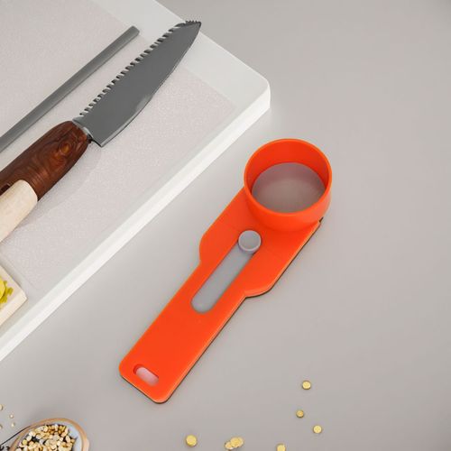 Creative Sliding Spoon with Leak-Proof Measurement: Portable Plastic Kitchen Funnel, Multi-Purpose Spill-Free Scoop for Coffee Additives & Powders