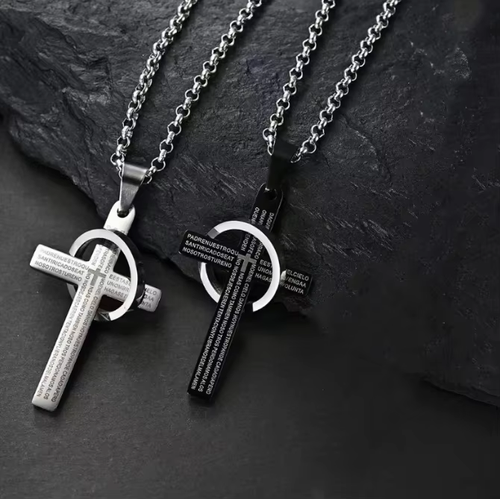Unisex Titanium Steel Cross Necklace - Fade-Resistant, Minimalist & Versatile Summer Jewelry, Punk Hip-Hop Style, Buy 1 Get 1 Free
