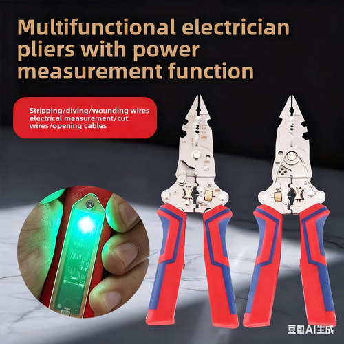 Electrician's 13-in-1 Multifunctional Folding Sharp-nosed Wire Stripping Pliers – Handheld Cable Cutting, Measuring, Stripping, Crimping & Wire Dividing Pliers