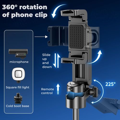 Mini15 Tripod Selfie Stick Portable Small Storage Size Light Standing Handheld Phone Holder for Mobile Phone