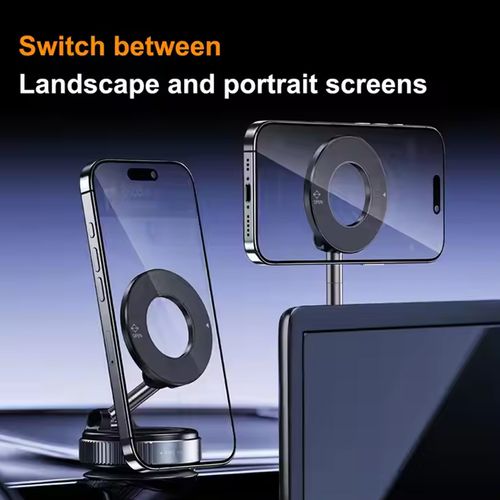 Home Office Universal Adsorption Suction Vacuum Cell Mobile Screen Foldable Zinc Alloy Bracket Magnetic Car Mobile Phone Holder