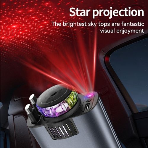 5 in 1 Car Charger USB C PD Super Fast Charging Car Aromatherapy Spray Starry Top Mobile Phone Starlight Retractable Car Charger