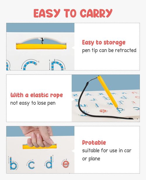 ABS Letter Tracing Board – Double-Sided Alphabet Writing Practice Tool, Learn to Write ABC, Early Education Toy