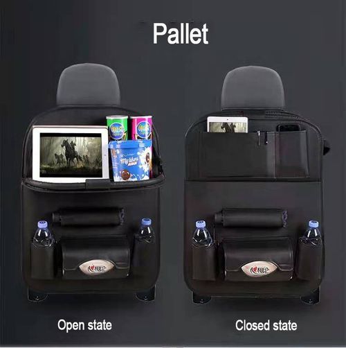 Universal Foldable PU Leather Car Backseat Anti Kick Storage Bags Car Back Seat Organizer
