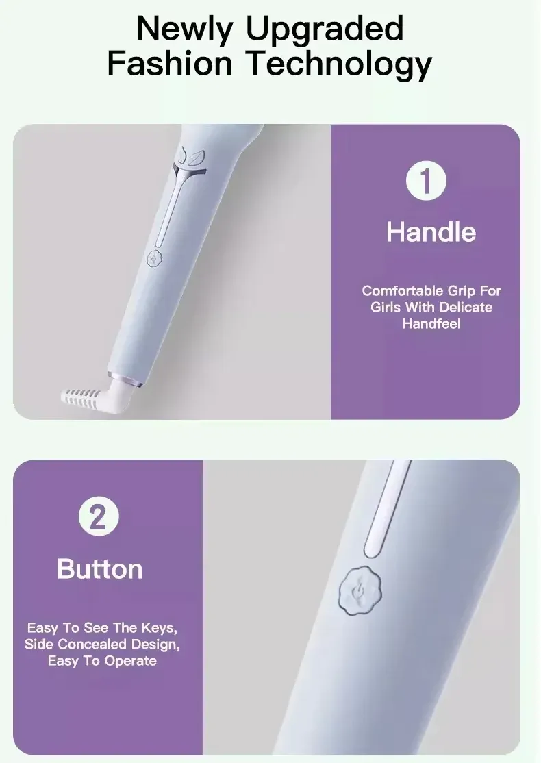 2 in 1 Interchangeable Rotating Automatic Anti-scald Heat protection Hair Curler Arc Voluminous