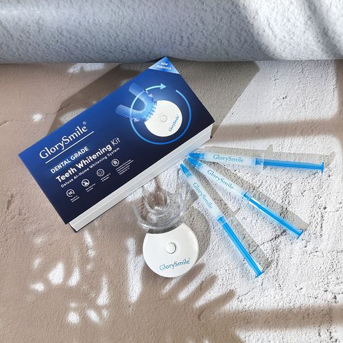Home Teeth Whitening Kit Peroxide Free Bleaching Gel with LED Light Optimal Teeth Bleaching