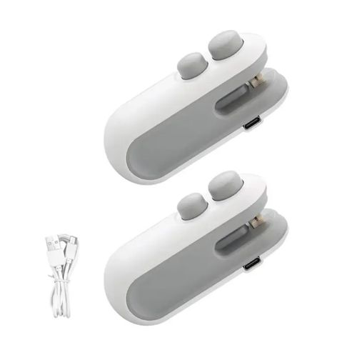 Handheld USB Rechargeable Mini Clip Bag Sealing Machine Food Plastic Bag Sealer Heat Seal with Cutter Portable Vacuum Sealer