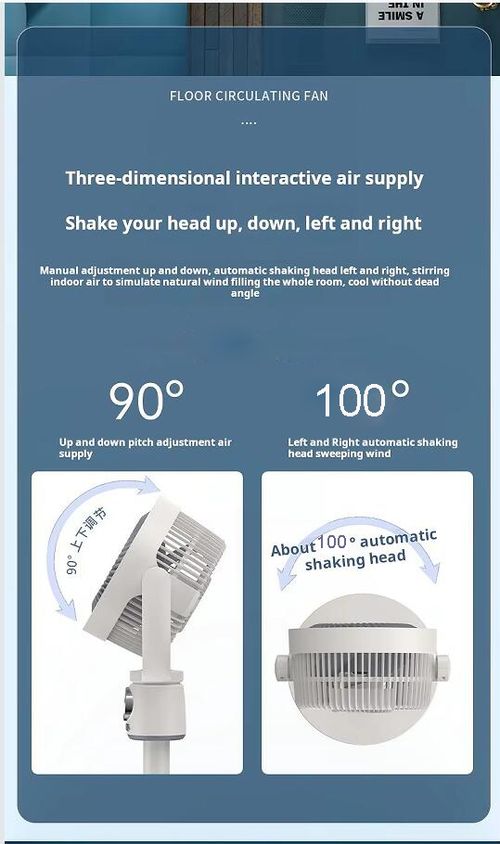 10-Inch Electric Portable Stand Floor Fan AC DC Pedestal USB Rechargeable 24w 9000mah Circulation Floor Fan With Height Adjust