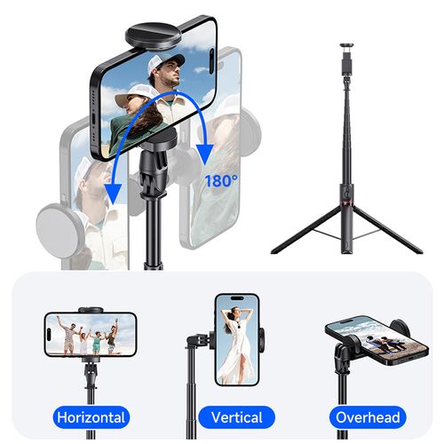 Aluminum Alloy Ultra Long Selfie Stick All-in-One Automatic Pop-Up Tripod with Magnetic Remote Control