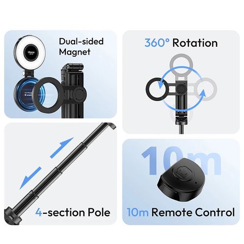 Portable Handheld Remote Control Selfie Stick 360 Rotation Multifunctional For Vlog Video Livestream Selfie Stick