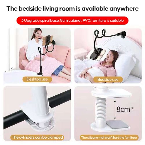 360 Degree Mobile Phone Desk Holder Adjustable Aluminum Alloy Thick Tablet Phone Mount Flexible Long Arm Phone Mount