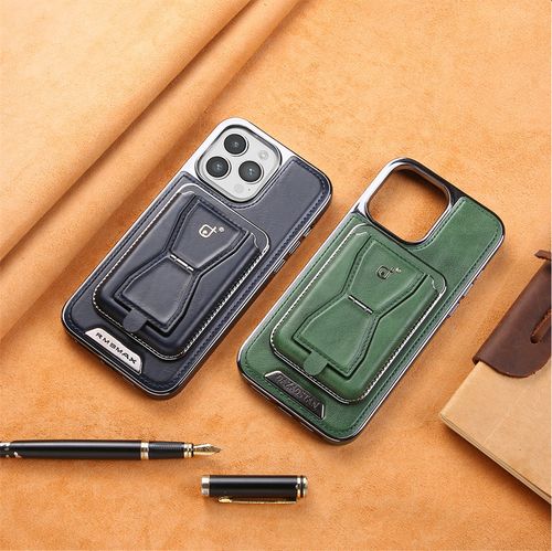 Rugged Wireless Magnetic Holder Phone Cases for iPhone 16 Pro Max 15 14 13 Men Business Leather Shockproof Cover With Card Slots