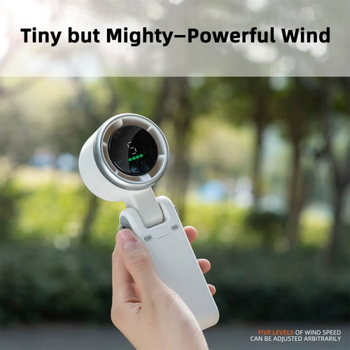 Rechargeable Mini Turbo Fan N607 Handheld Personal Cooling Fan with 2400mAh Battery Compact USB Desk Fan