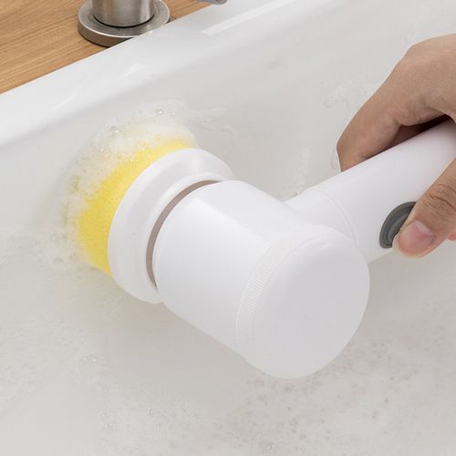 Portable Sonic Scrubber Handheld USB Charge Magic Brush 5 in 1 Spin Scrubber Electric Cleaning Kitchen Scrub Brush