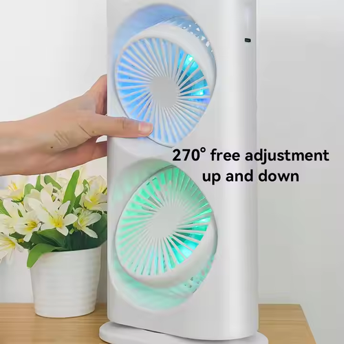 Summer Desktop Air Conditioner Fan Double Spray Ventilador Humidifier Fan Portable Home Electric Spray Mist Cooling Fan