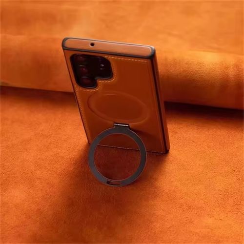 Business Leather Phone case for Samsung S25ultra A55 Bracket Magnetic Suction Charging S24Plus Anti-fall case S25 S23plus A15