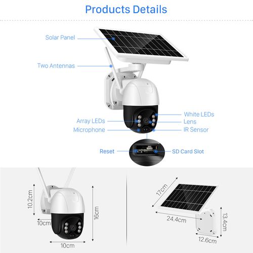 Solar WIFI Waterproof Outdoor CCTV Security Camara with Sim Card Solar Panel Battery bluetooth Camera 1080P HD Price