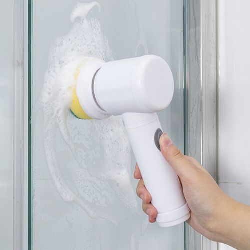 Portable Sonic Scrubber Handheld USB Charge Magic Brush 5 in 1 Spin Scrubber Electric Cleaning Kitchen Scrub Brush
