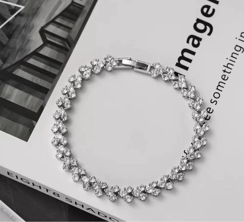 Super sparkling zircon Roman bracelet Diamond-studded exquisite Cuban bracelet