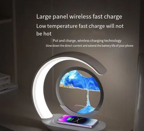 Wireless 3D Moving Sand Art Liquid Hourglass LED Lamp Bedside Sandscape Motion Quicksand Painting Decor for Home