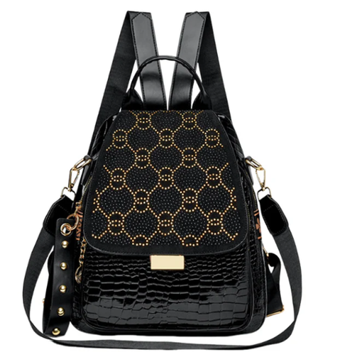 Geometric Printed Soft Leather Large Capacity Women Backpacks