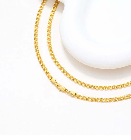 Stainless steel necklace, titanium steel decoration, Cuban chain, 18K gold-plated necklace