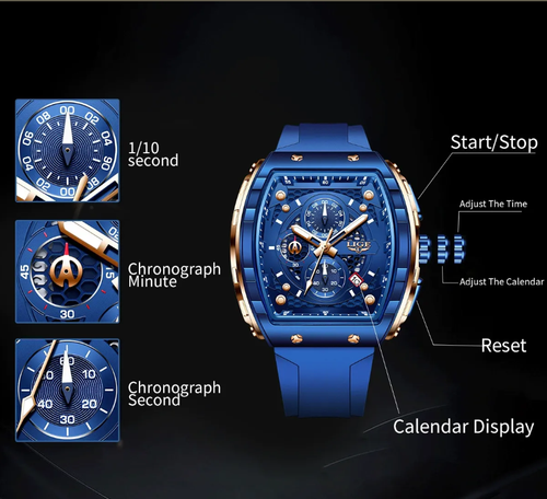 LIGE LG89148 Dropshipping China Male Quartz Watch Stylish Silicone Strap Chrono Calendar in Stock New Business Hand Watch