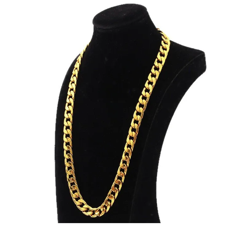 Stainless steel necklace, titanium steel decoration, Cuban chain, 18K gold-plated necklace