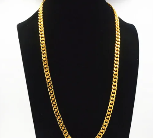 Stainless steel necklace, titanium steel decoration, Cuban chain, 18K gold-plated necklace