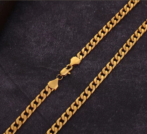 Stainless steel necklace, titanium steel decoration, Cuban chain, 18K gold-plated necklace