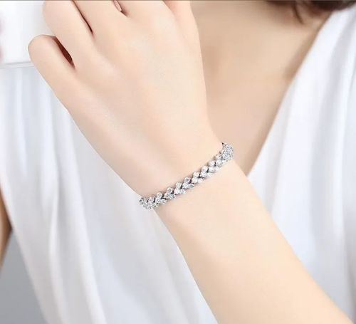 Super sparkling zircon Roman bracelet Diamond-studded exquisite Cuban bracelet