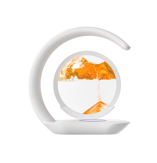 Wireless 3D Moving Sand Art Liquid Hourglass LED Lamp Bedside Sandscape Motion Quicksand Painting Decor for Home