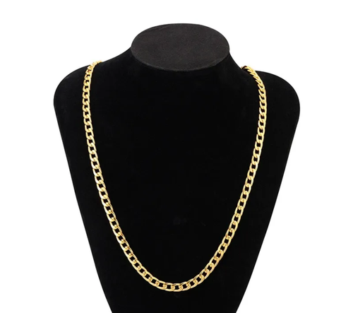 Stainless steel necklace, titanium steel decoration, Cuban chain, 18K gold-plated necklace