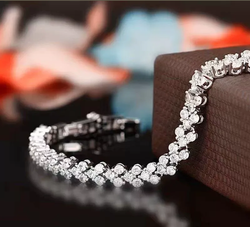 Super sparkling zircon Roman bracelet Diamond-studded exquisite Cuban bracelet