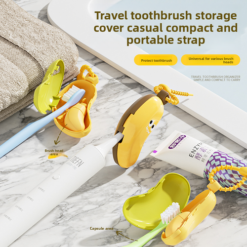Portable travel with plastic storage case toothbrush toothpaste banana toothbrush head protector electric