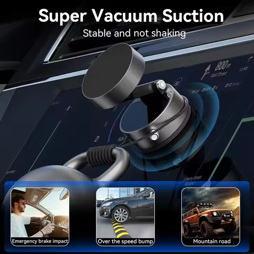 Portable A3 vacuum magnetic suction cup mobile phone holder 360 degree rotating mobile phone holder car retractable mobile phone holder
