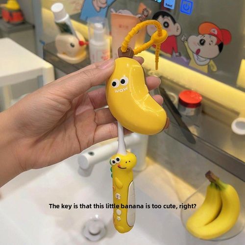 Portable travel with plastic storage case toothbrush toothpaste banana toothbrush head protector electric