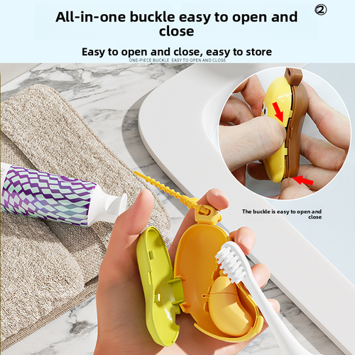 Portable travel with plastic storage case toothbrush toothpaste banana toothbrush head protector electric