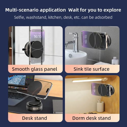 Portable A3 vacuum magnetic suction cup mobile phone holder 360 degree rotating mobile phone holder car retractable mobile phone holder