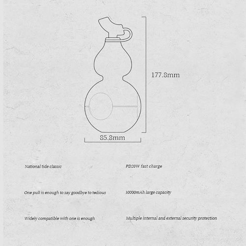 New Gourd Power Pack 10,000 mAh Outdoor High-Capacity Power Pack Fast Charging Power Pack