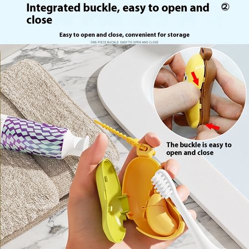 Portable travel with plastic storage case toothbrush toothpaste banana toothbrush head protector electric