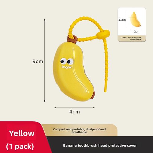 Portable travel with plastic storage case toothbrush toothpaste banana toothbrush head protector electric