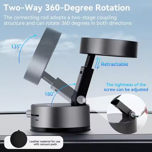 Portable A3 vacuum magnetic suction cup mobile phone holder 360 degree rotating mobile phone holder car retractable mobile phone holder