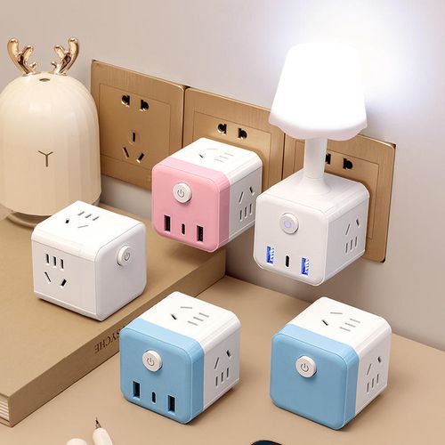 Rubik's Cube Plug C-Type Night Light USB to Multi-Plug Adapter Small Night Light Home Wireless Plug Adapter