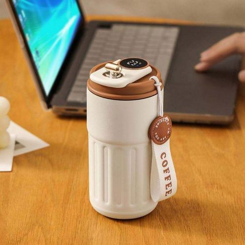 New Design 450ml Light Emitting Diode Smart Temperature Indicator Hot Non-Tipping Stainless Steel Travel Coffee Mug Mugs